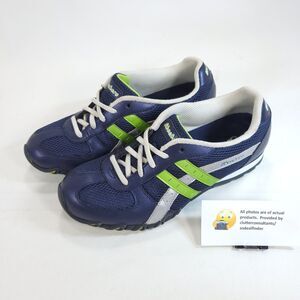 Skechers Biker Lace Up Walking Shoe Womens Size 7.5 21064 Blue Green White